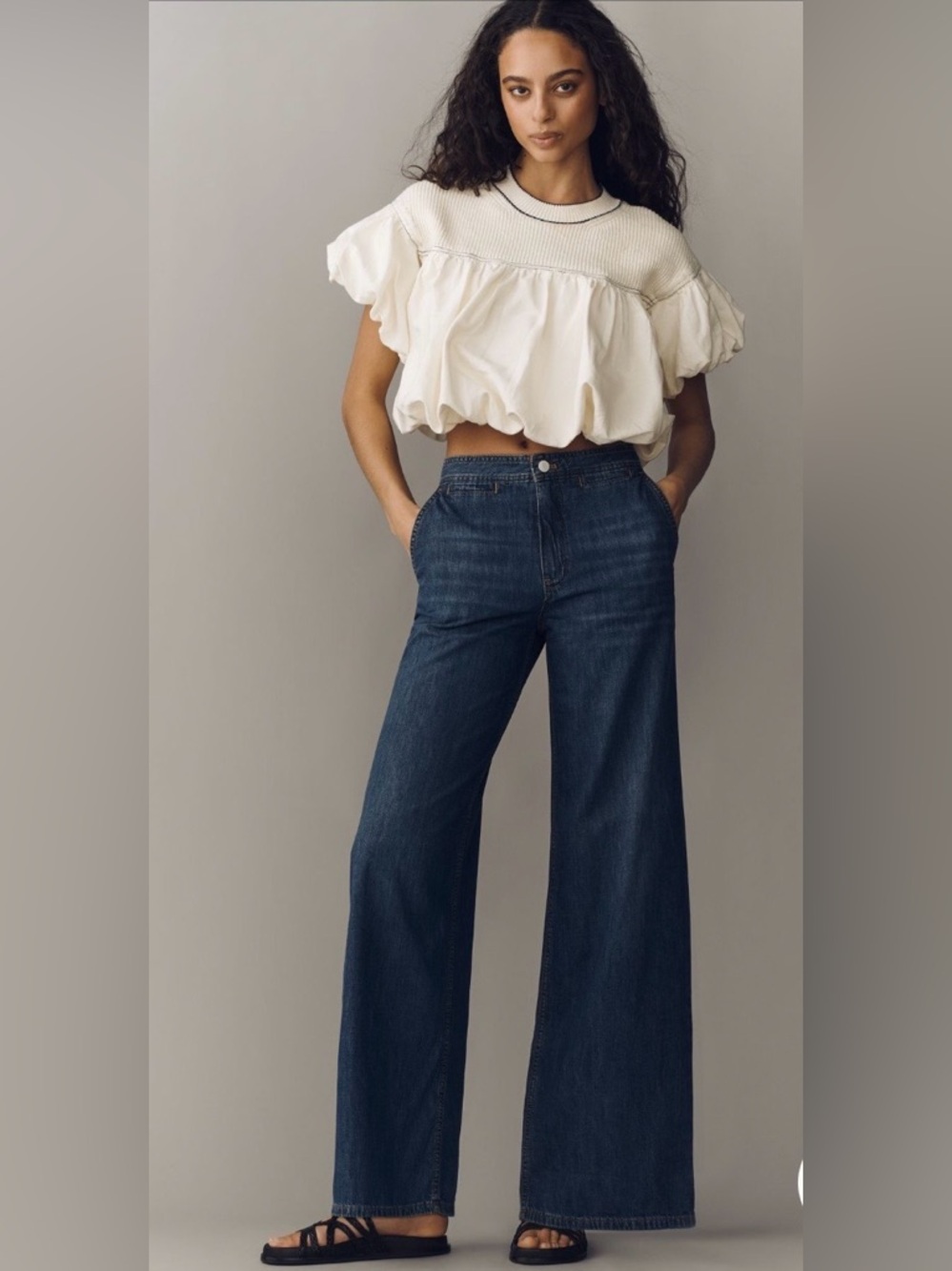 Anthropology Pilcro Wide-Leg Jeans in Dark Indigo, SZ 25.NWT